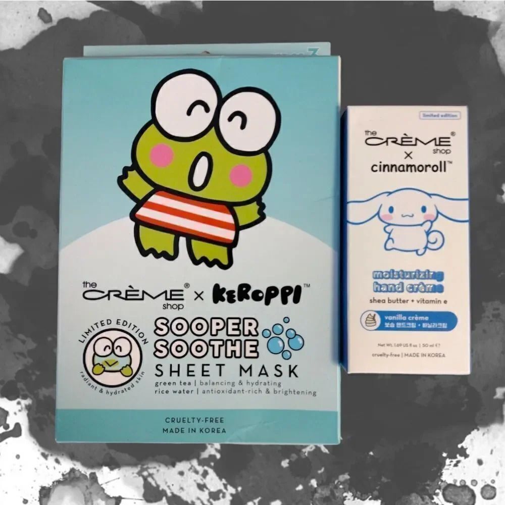 CREME‎ Sanrio Keroppi Sheet Masks and Cinnamoroll Hand Cream Lot NWT Hello Kitty